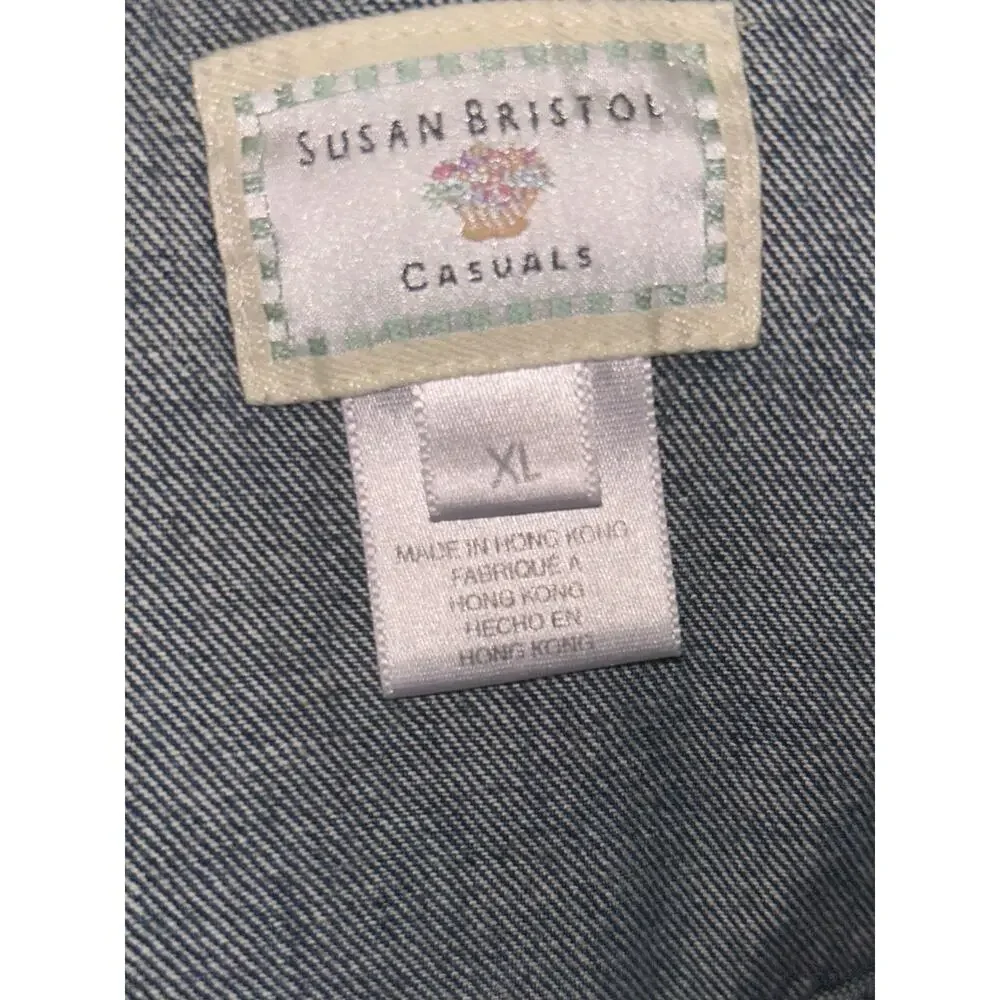 Vintage 90s Susan Bristol Southwestern Style Vest Womens Size XL Denim Back - Picture 5 of 5